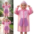 thumbnail image 2 of Reusable Thick Kids Rain Poncho Hooded Full Body Raincoat with Clear Brim for Boys Girls School Outdoor Activities, 2 of 9