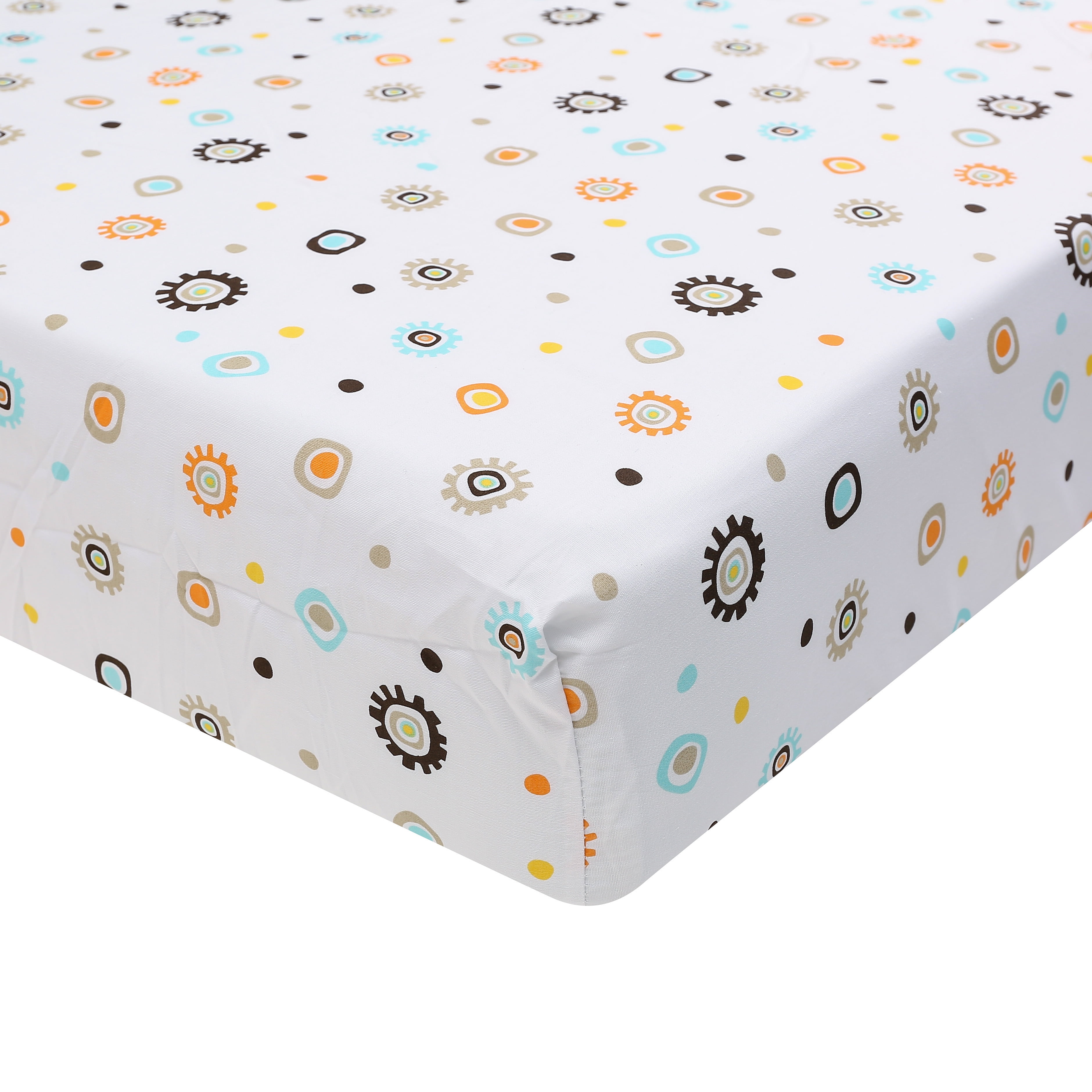 Green and Brown Safari Adventures 2-Piece Crib Bedding Set (Quilt and Crib Sheet, come with a dust ruffle as gift)