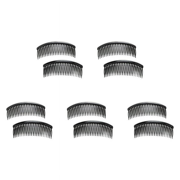 Black Plastic 24 Teeth Hair Comb Clip Clamp 10 Pcs for Lady Girls