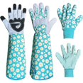 thumbnail image 1 of wonima02 Long Sleeve Thorn Proof Gardening Gloves for Women - 1 Pair Long and 1 Pair Short for Yard Work - Gardening Gifts (Green, Medium), 1 of 1