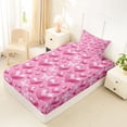 thumbnail image 4 of Erosebridal 3D Loves Pattern Twin Sheet Sets,Cartoon Butterflies Silhouette Bedding For Girls Teens 3 Pieces, 4 of 6
