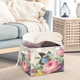 thumbnail image 5 of Wobogo Vintage Butterfly Large Collapsible Storage Box Flip Lid Fabric Decorative Organizer Container Basket with Handles 16.5×12.6×11.8in, 5 of 7