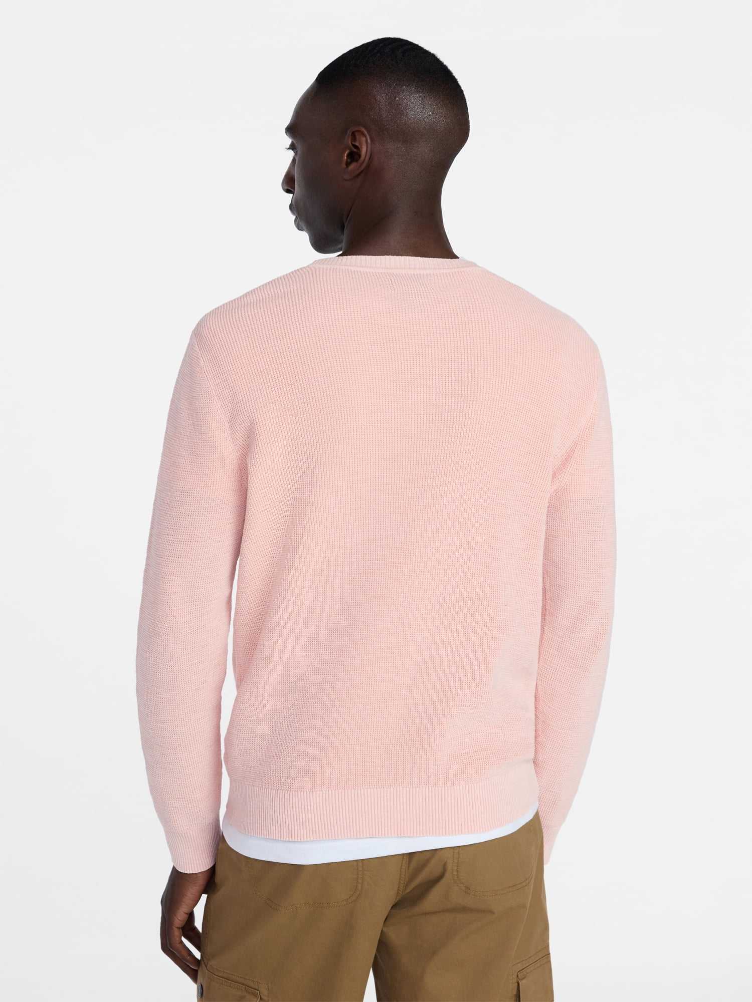 George Men's and Big Men's Cotton Slub Sweater with Long Sleeves, Sizes S-3XL