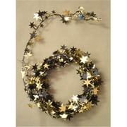Party Deco 04529 12 ft. Black and Gold Stars Wire Garland - Pack of 12