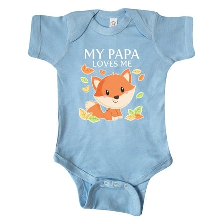 

Inktastic My Papa Loves Me- little fox Gift Baby Boy or Baby Girl Bodysuit