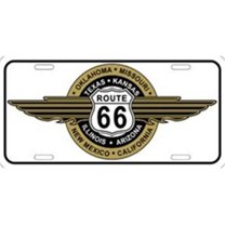 Route 66- Shield Emblem with all 8 Rt 66 States License Plate Tags- X423