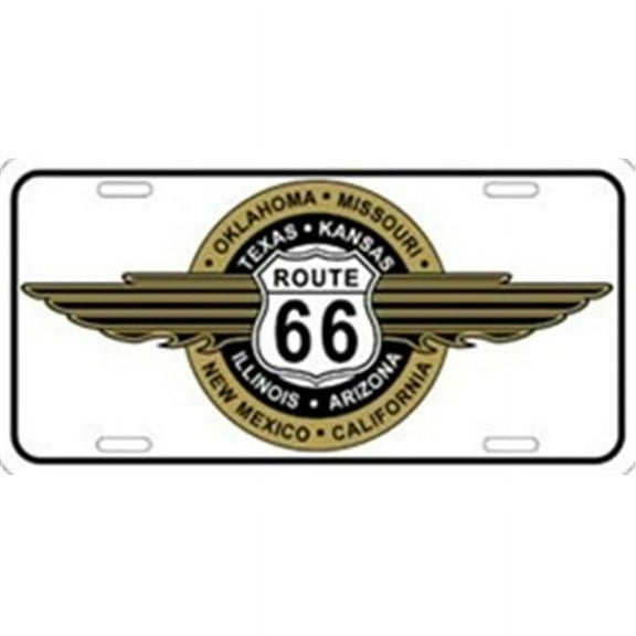 Route 66- Shield Emblem with all 8 Rt 66 States License Plate Tags- X423