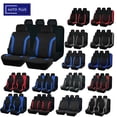 thumbnail image 2 of AUTO PLUS Juego de fundas de asiento de coche de poliéster, universales, deportivas, se ajustan a la mayoría de coches, de tela lisa, Bicolor, elegantes accesorios de coche, Protector de asiento, 2 of 4