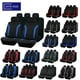 thumbnail image 2 of AUTO PLUS Juego de fundas de asiento de coche de poliéster, universales, deportivas, se ajustan a la mayoría de coches, de tela lisa, Bicolor, elegantes accesorios de coche, Protector de asiento, 2 of 4