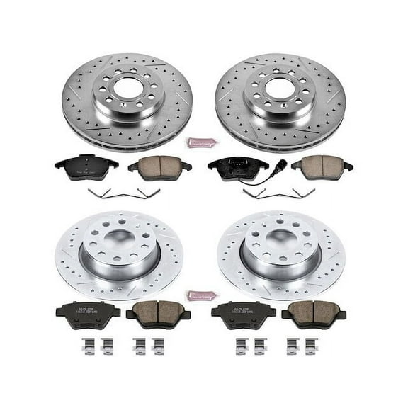 Front and Rear Brake Pad and Rotor Kit - Compatible with 2010 - 2014 Volkswagen Jetta 2.5L 5-Cylinder 2011 2012 2013