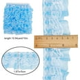 thumbnail image 3 of 10m Double Layer Pleated Organza Lace Edge Trim 5cm Wide Gathered Voile Mesh Chiffon Tulle Fabric Ruffles Lace Ribbon, 3 of 9