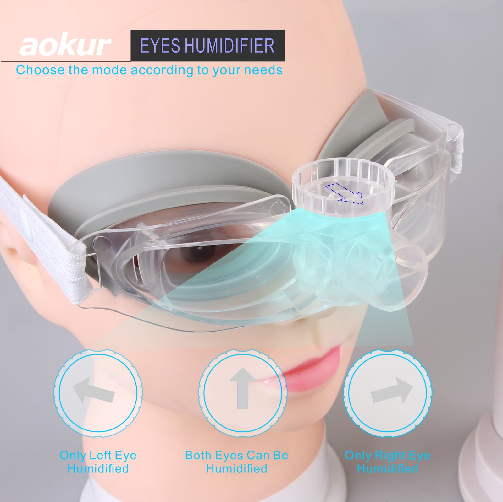Portable Eyes Humidifier Machine, Handheld Mist Atomizer for Eyes Treatment, Eyes Steamer for Eyes Spa, BPA Free, Auto Shut off, Two Airflow Control