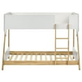 thumbnail image 3 of Wyatt Wood Twin Over Twin Bunk Bed White and Natural, 3 of 10