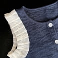 thumbnail image 6 of kpoplk Infant Baby Toddler Girls Summer Clothes Solid Color Sleeveless Camisole Linen Short Set Baby Summer Outfits Size 3-4 Years,Navy, 6 of 6