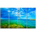 thumbnail image 2 of Picturesque Green Blue Seashore - Modern Seascape Canvas Artwork, 2 of 3