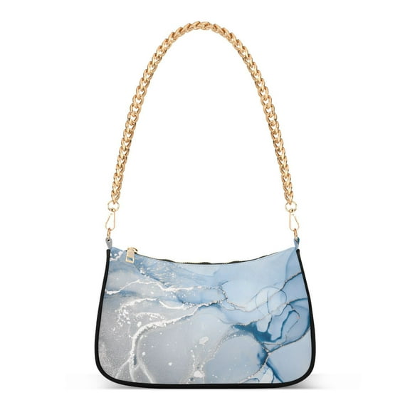 Marble_1632344755 Womens Chain Shoulder Bag Tote Handbag Clutch Hobo Purse with Zipper for Travel Casual