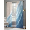 thumbnail image 4 of Summer Blue Beach Wave Sheer Curtains 2 Panels Set Coastal Nautical Watercolor Gradient Ocean Sea Sheer Window Curtains Light Filtering Rod Pocket Voile Drapes for Bedroom Living Room 52"X108", 4 of 8