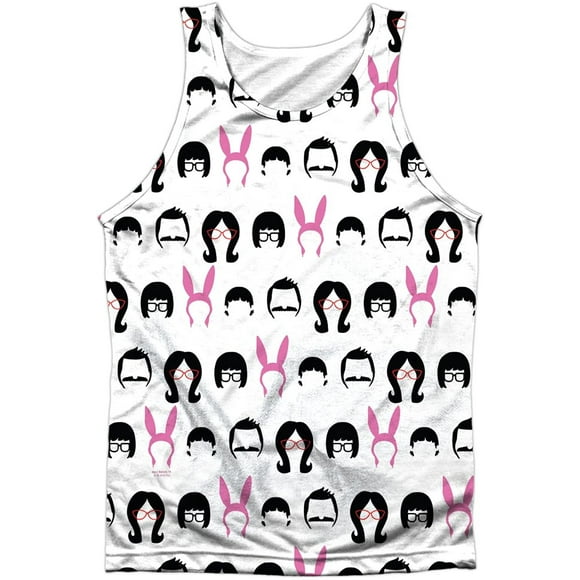 Bobs Burgers Family Of Icons Adult Poly Tank Top White