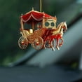 thumbnail image 5 of Shoreew 2 Pcs Carriage Christmas Ornament Horse with Sleigh Carriage 2D Acrylic Xmas Tree Ornament for Winter Home Decor, 5 of 6