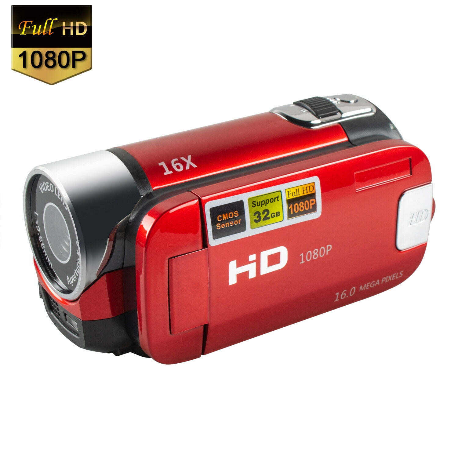 On the ground relax Acquisition FIEWESEY Camcorder Digital Video YouTube Vlogging Camera Recorder Full HD  1080P 2.5 Inch 270 Degree Rotation LCD 16X Digital Zoom Camcorder with A  Batteries(Red) - Walmart.com