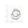 thumbnail image 2 of Freshwater Cultured Button Pearl Ring 8mm with Synthetic Cubic Zirconia (CZ) in Sterling Silver, 2 of 5