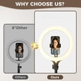 thumbnail image 4 of 11" Desk Ring Light Wireless With Stand & Phone Holder Overhead Mount For Video Recording Tripod Cooking Videos Webcam Lamp/tiktok/youtube Compatible Camera, 4 of 6