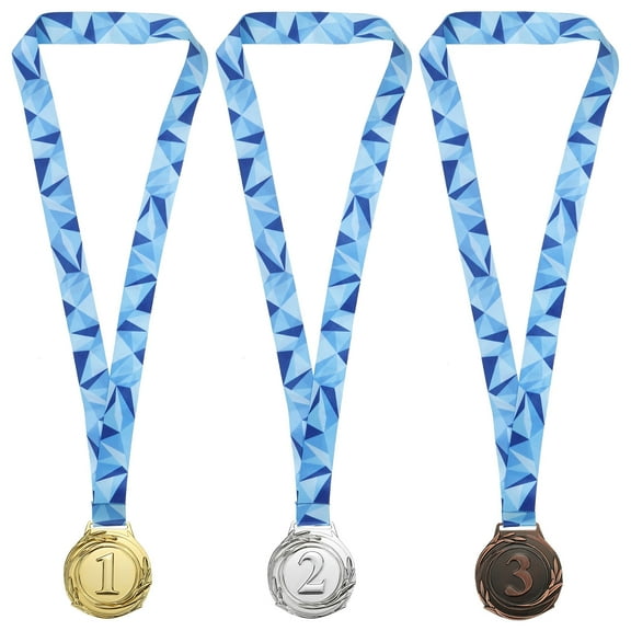 2.56" Gold Silver Bronze Winner Award Medals  Style Medals 1st 2nd 3rd Prizes with Ribbon 3 Pack