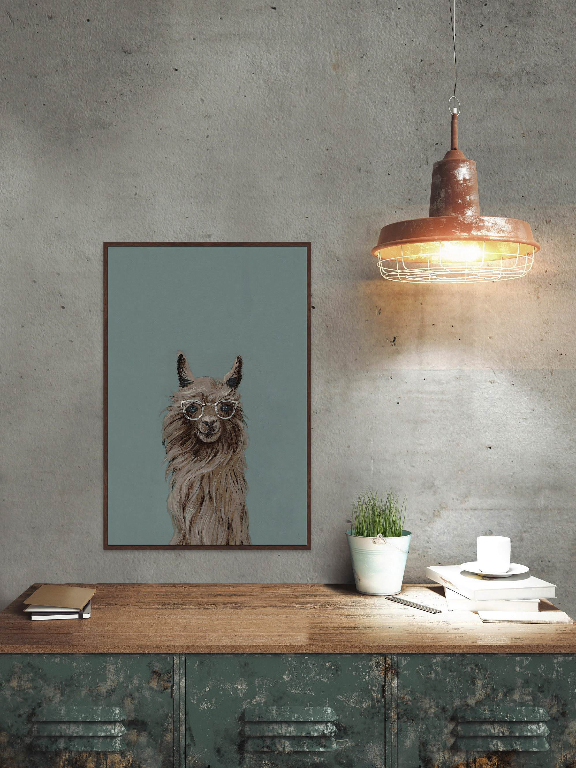 Shaggy Llama II Floater Framed Painting Print on Canvas