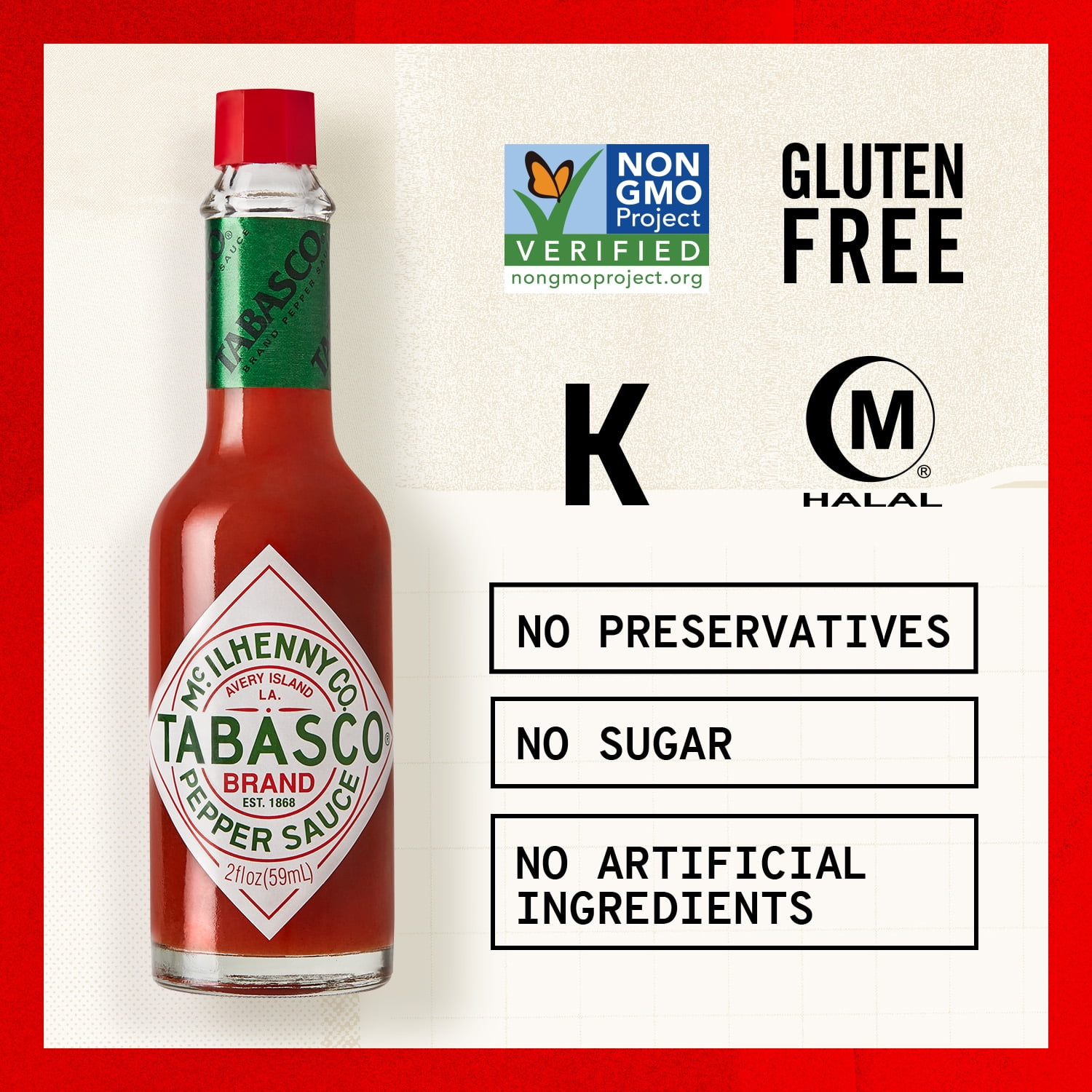 (3 pack) Tabasco Original Red Pepper Sauce, 2 fl oz, Regular Glass Hot Sauce Bottle, Gluten Free