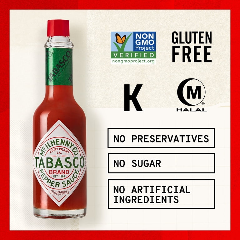 TABASCO, Hot Pepper Sauce, 2 oz, Original Red Gluten Free