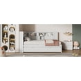 thumbnail image 2 of Harper & Bright Designs Twin Size Daybed with Trundle and Bookcase, L Shaped Daybed with Shelves & USB Ports, Twin Corner Bed Frame with Convertible Reversible Headboard for Boys Girls Adults, White, 2 of 13