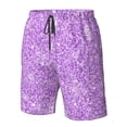 thumbnail image 6 of Uemuo Lilac Glittering Pattern Men's Swim Trunks Hawaiian Beach Bathing Suit Swimsuits Beach Quick-Dry Shorts with Pockets-Small, 6 of 9