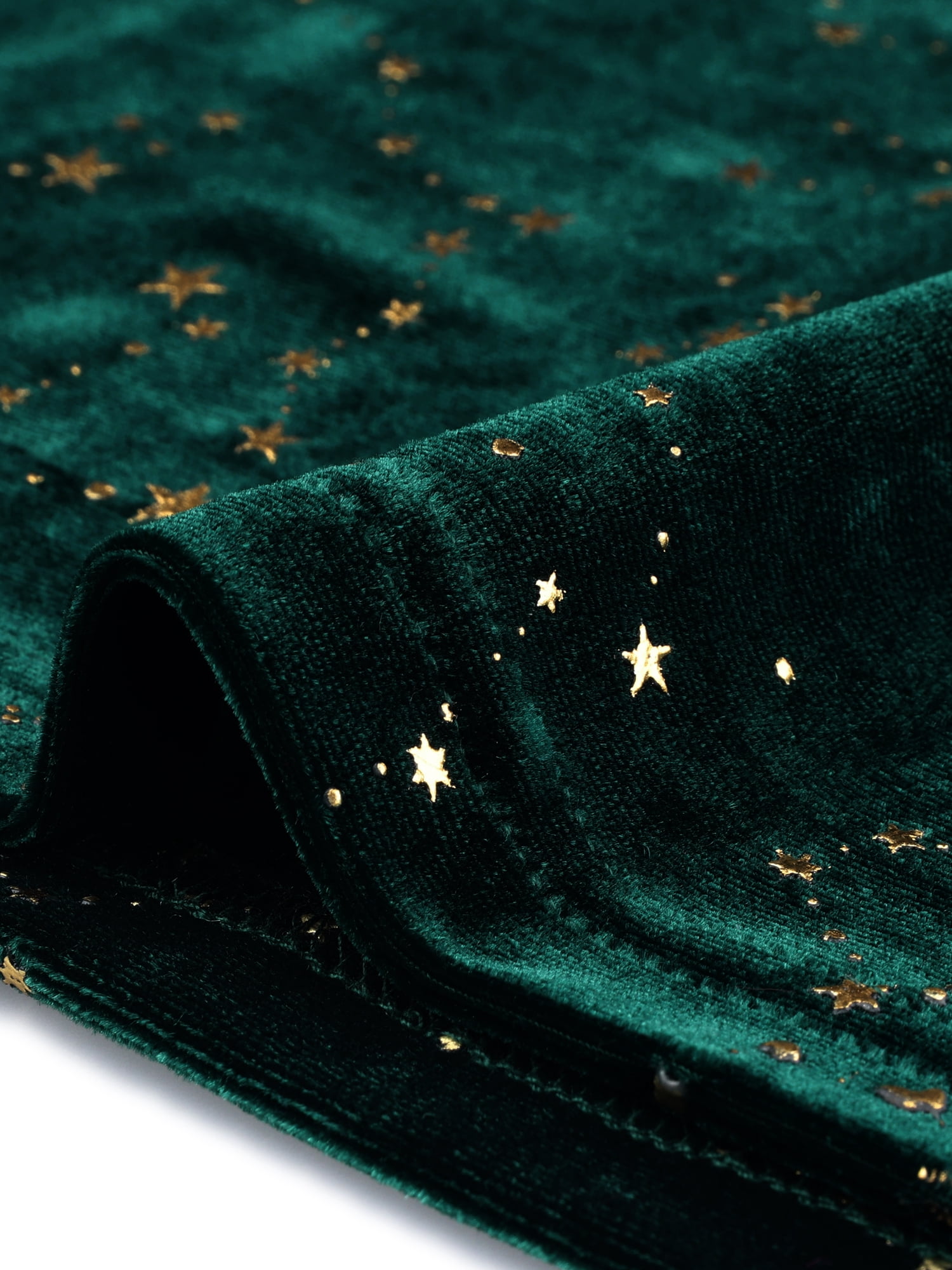 Unique Bargains Women's Plus Size Long Sleeve Peter Pan Collar Vintage Velvet Tops 2X Green