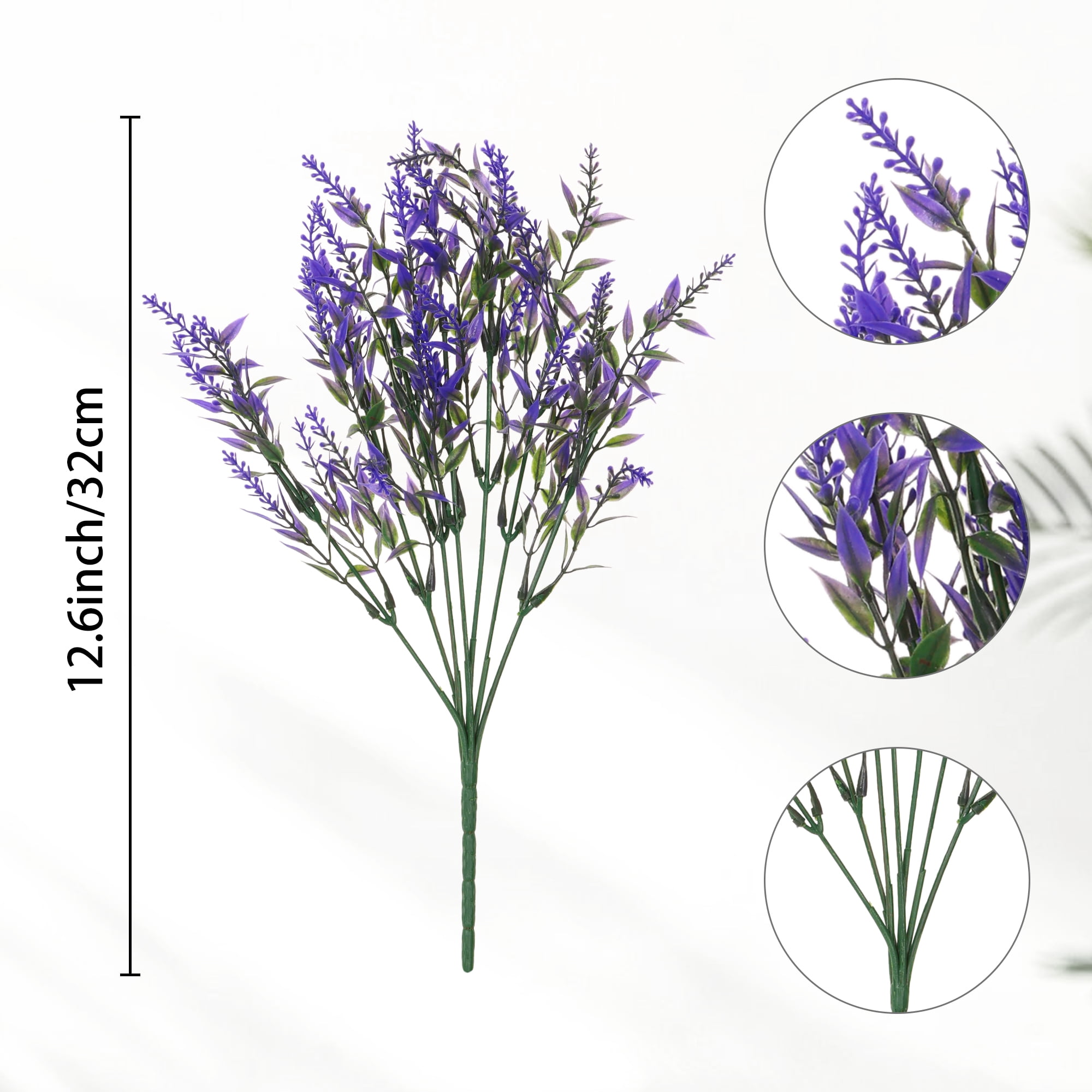 Unique Bargains 8Pcs Artificial Lavender Bundle Fake Flowers Indoor Outdoor Decor Purple
