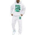 thumbnail image 2 of Men Sweatsuits 2 Piece Set Casual Letter Print Relaxed Fit Hoodie Sweatshirt and Joggers Sweatpants Sets Fall Fashion Sport Suits Winter Clothes Outfits, 2 of 4