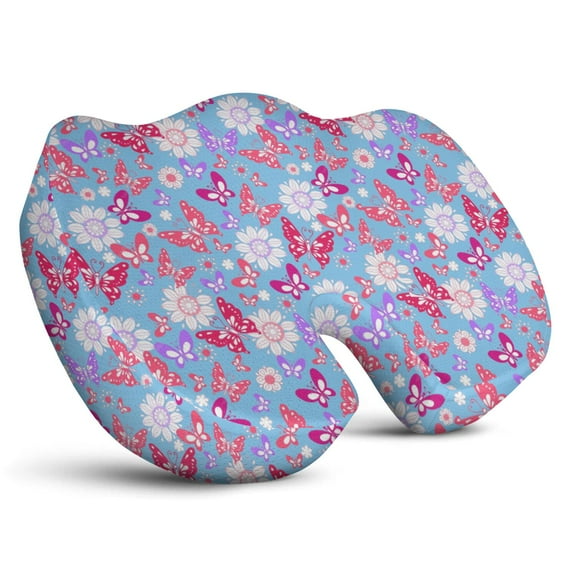 Premium Butterfly Pattern Memory Foam Seat Cushion Ergonomic Chair Pad for Office Chair, Car, Airplane & Bleachers Sciatica, Tailbone Hip & Back Pain Relief - Chair Cushion for Long Office Workers.