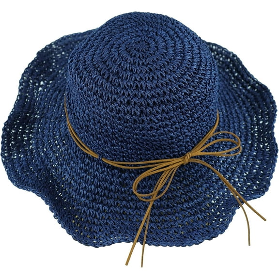 Women Sun Hat Wide Brim Floppy Beach Hat Breathable UV UPF 50 Straw Hat Foldable Packable Summer Outdoor Cap