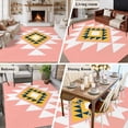 thumbnail image 6 of Triangle Combination Pattern Washable Living Room Rugs 5'x7', Pink Yellow Blue Retro Decor Low Pile Throw Large Area Rugs Non-Slip Sturdy Edge Binding Carpet for Dining Room Bedside Kitchen, 6 of 9
