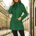thumbnail image 4 of Women's Zip Up Lightweight Hooded Rain Jacket With Pockets Nylon Raincoat Swing Jacket Women Womens Winter Windbreaker Women's Windbreaker Jackets Womens Warm Jacket with Hood Rain Womens Jacket, 4 of 7