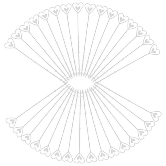 unbranded  100 Pcs Kit Transparent Plastic Heart-shaped Flower Card Holder Set Holders