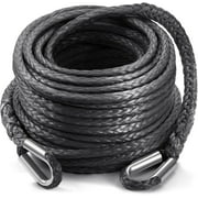 Winch Rope Extension, 3/8'' x 92ft Synthetic Winch Extension Rope, 26,500 Lbs Winch Extension Line for Off Road Vehicle ATV UTV SUV Jeep(Gray)