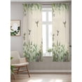 thumbnail image 2 of Hummingbird Curtains 63 Inch Length,Sheer Curtains for Bedroom Living Room Window Sage Green Botanical Leaf Vintage Botanical Rod Pocket Drapes Kitchen Curtains Small Half Window 42"x63" 2 Panels, 2 of 6