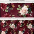 thumbnail image 2 of Soimoi Red Cotton Poplin Fabric Leaves & Peony Floral Print Sewing Fabric Yard 42 Inch Wide, 2 of 7