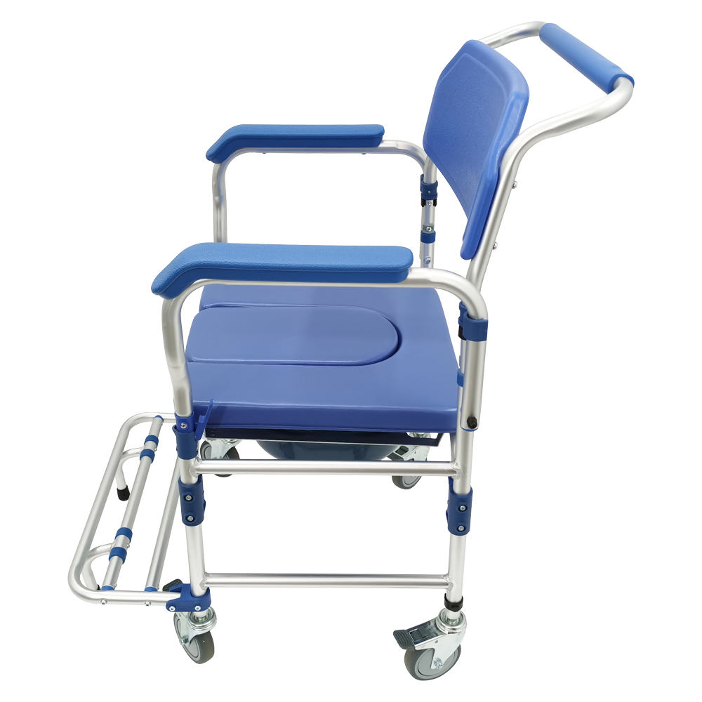 Techtongda Commode Wheelchair Toilet Shower Seat Bathroom Rolling Caster Bedside Chair Toilet Chair with Removable Armrests