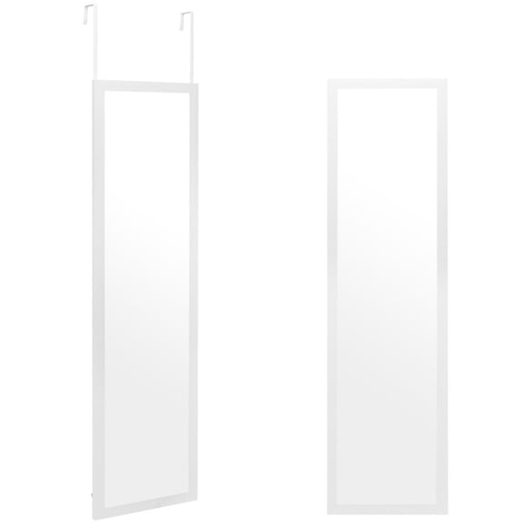 SUGIFT 43 x 15 Inch Wall Mounted Frameless Full Length Mirror, Rectangle Frameless Wall Mirror for Bedroom Bathroom Living Room Entryway, Silver,