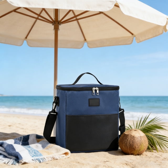 Bolsa de almuerzo grande aislada con asa, tela Oxford impermeable, bolsa térmica espaciosa para trabajo, picnic, viajes, compras y paquetes de hielo.