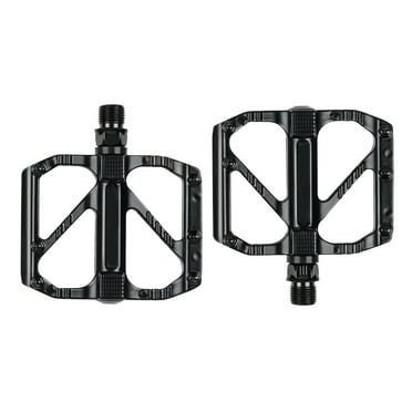 Addmotor Aluminum Alloy Road/Mountain Bike Platform Pedals, Black Anti-Skid Nails