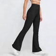 thumbnail image 5 of HongQid Women's High Waist Flare Pants – Yoga Casual Stretch Bell Bottom Trousers, Slim Fit Retro 70s Style Pants for All Seasons,Black 2XL, 5 of 9