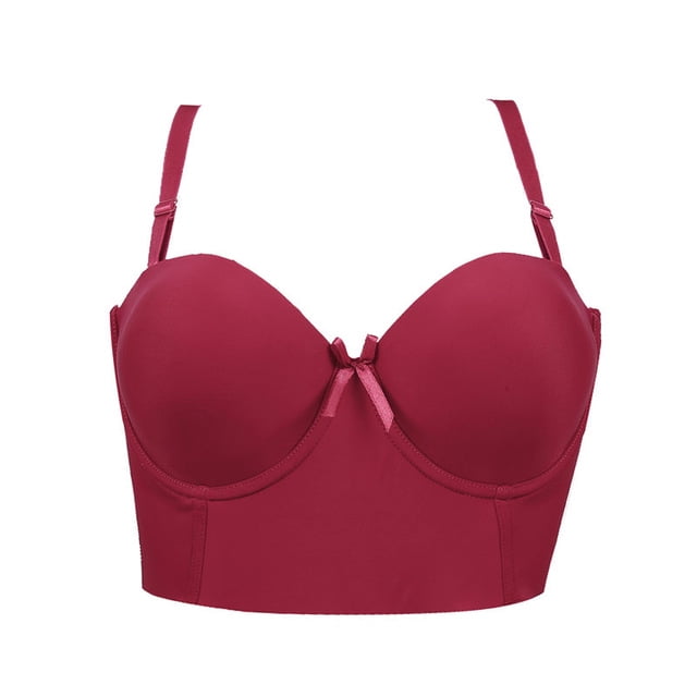 KORSIS Women Push Up Lingerie Smooth 1/2 Cup Seamless Bra Adjustable Straps Bralette Walmart