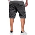 thumbnail image 6 of Homeyce Men's Twill Elastic Cargo Shorts Below Knee Elastic Waist Shorts with Multi-Pockets Big and Tall 3/4 Pants Casual Hiking Relaxed Fit Hiking Half Pants,Gray S, 6 of 6